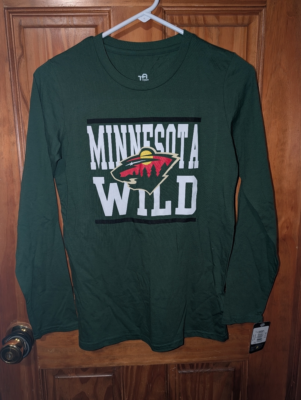 NHL Minnesota Wild Green Long Sleeve Tee with Team Logo